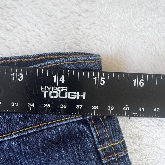 Southpole Jeans‎ Womens 9 Gold Embroidered Pocket Denim Straight Leg Distressed - Picture 9 of 10